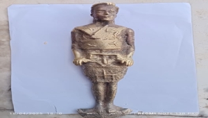 ضبط تمثال برونزي أثري في المنفذ الشرقي لتعز