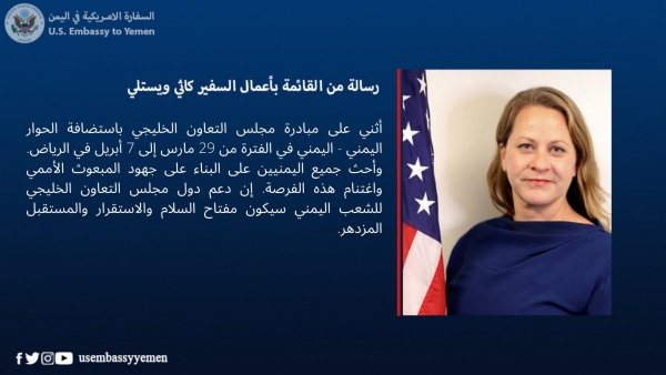 أمريكا تحث الأطراف اليمنية للبناء على مبادرة مجلس التعاون لإنهاء الحرب