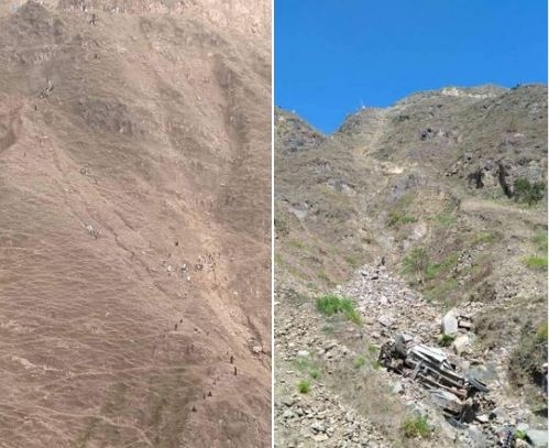 وفاة وإصابة 25 مدنيا بينهم نساء وأطفال اثر سقوط سيارة من على شاهق في حجة