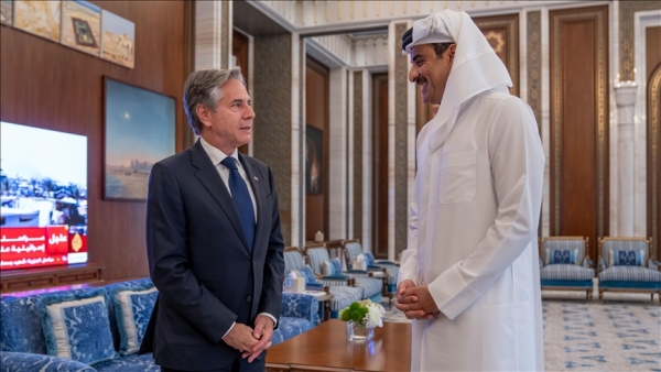 بلينكن يبحث مع أمير قطر جهود وقف إطلاق النار بغزة.. 