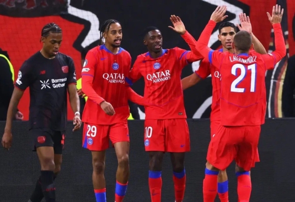 دوري أبطال أوروبا: فوز باريس سان جيرمان وارسنال وإنتر ميلان على ليفركوزن وأتلتيكو مدريد ويونيون سان جيلواز