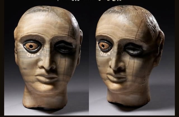 رأس تمثال من آثار اليمن يباع في مزاد 