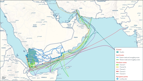 تقرير استقصائي دولي يكشف كواليس التطور العسكري للحوثيين وطرق ووسائل التهريب من وإلى اليمن (ترجمة خاصة)