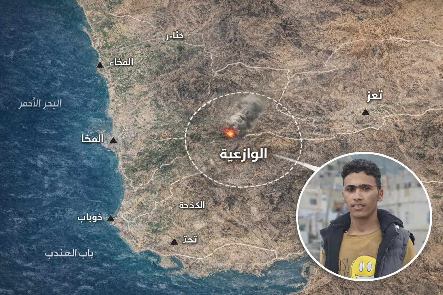 قوات طارق صالح تحول الوازعية في اليمن لمنطقة حرب وتستهدف مواطنين بالطيران المسير