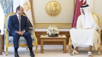 أمير قطر والرئيس المصري يبحثان جهود الوساطة لإرساء هدنة بغزة